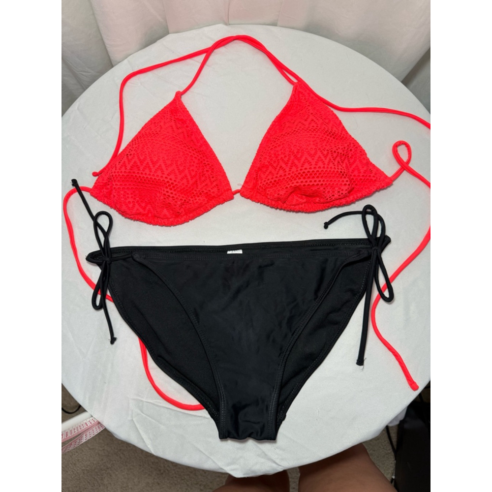 No Boundaries Bikini Set XL/L Pink/Black Bikini Swimsuit
